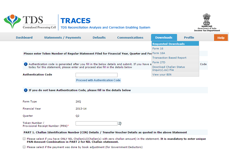 TRACES requested downloads