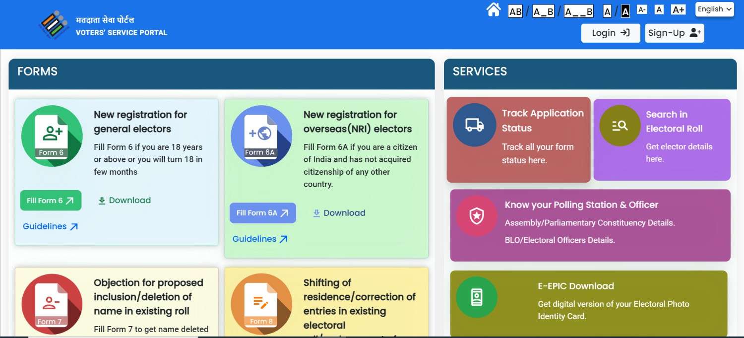 Voter card portal