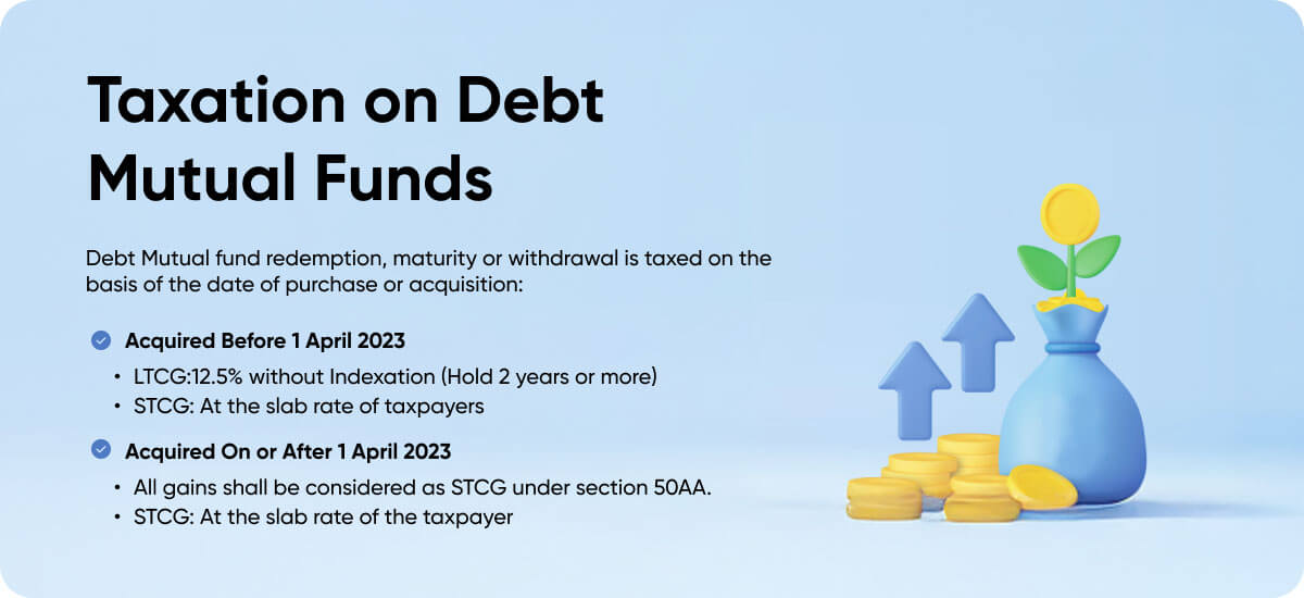 Taxation on Debt mutual Funds