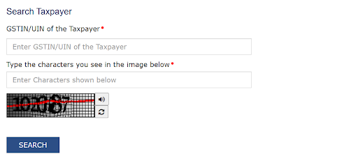 Enter the GSTIN along with the captcha code