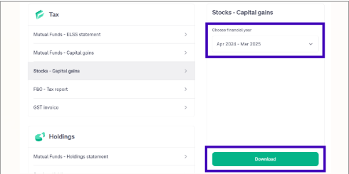 choose financial year