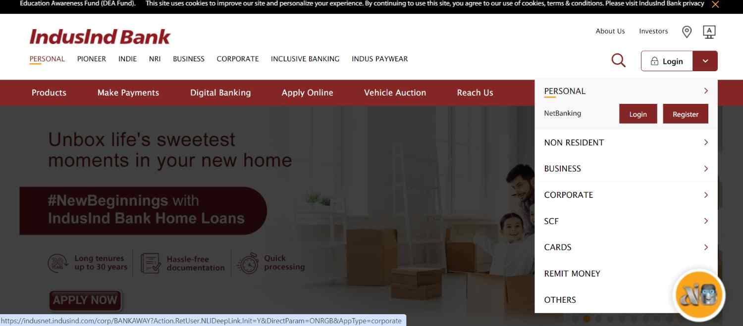 IndusInd Bank Net Banking