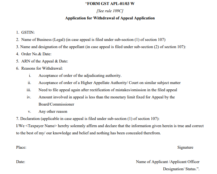 gst appeal form apl-01/03w