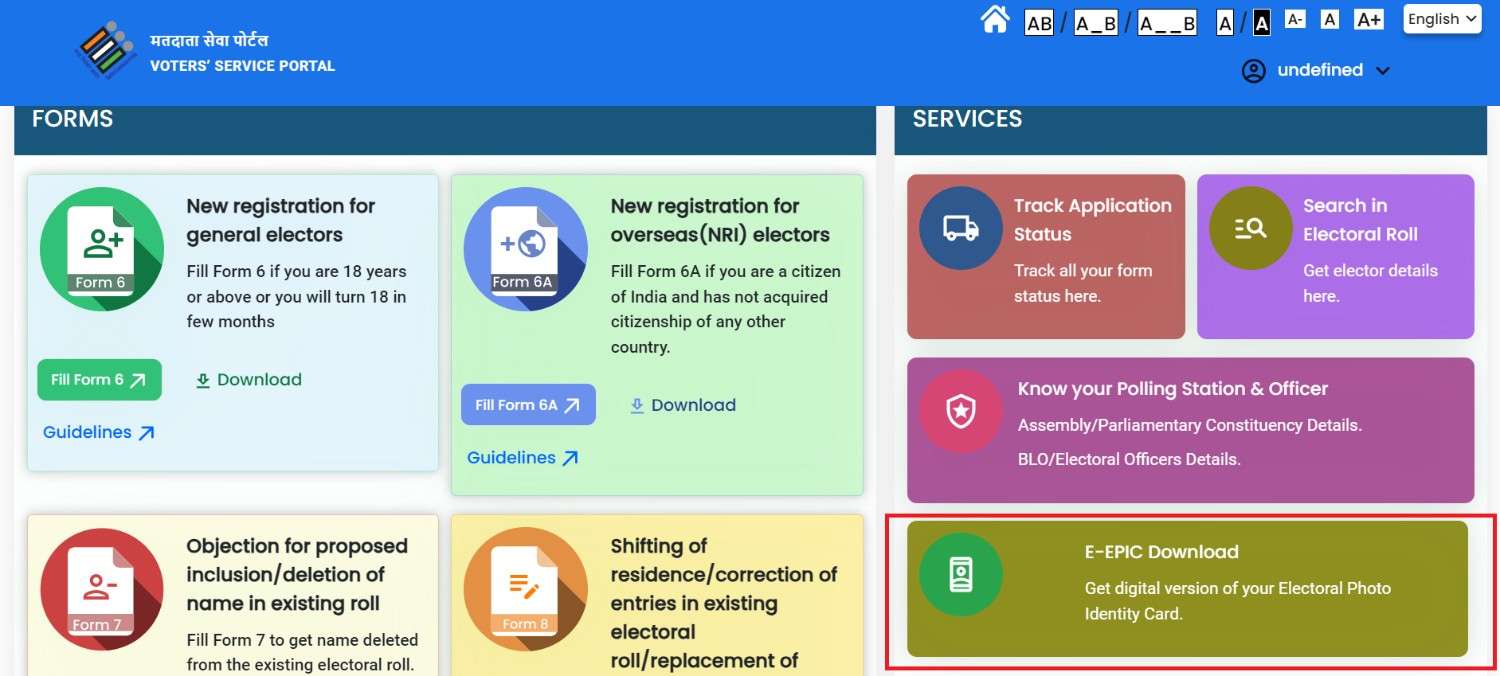 Voter card download