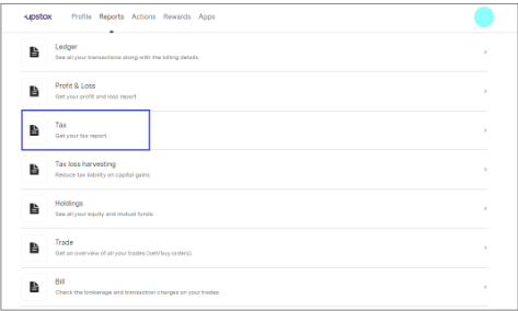 choose 'tax'option