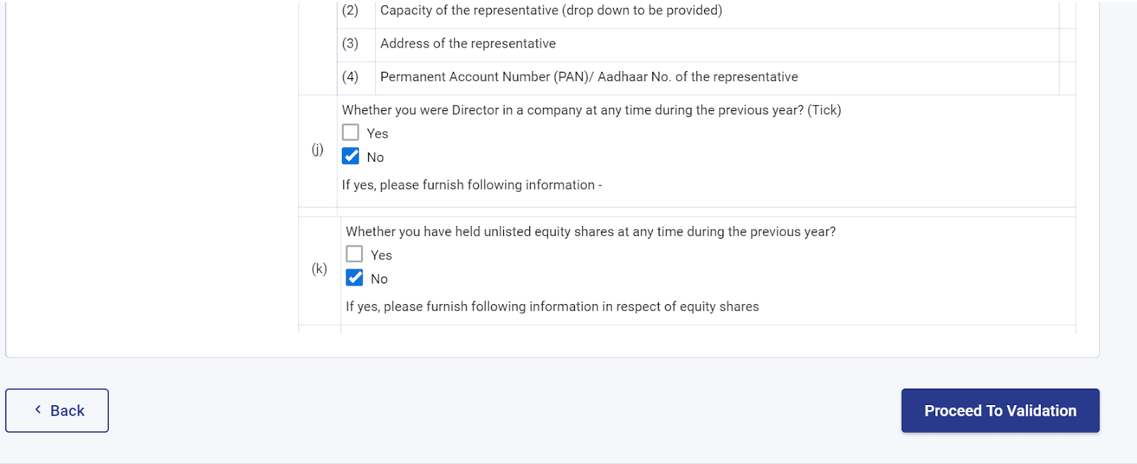 validation in itr 2