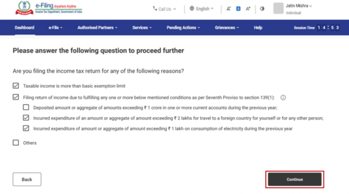 reason for filing tir