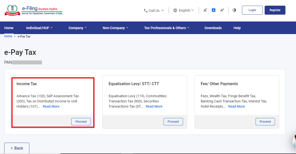 correct assessment year and payment type