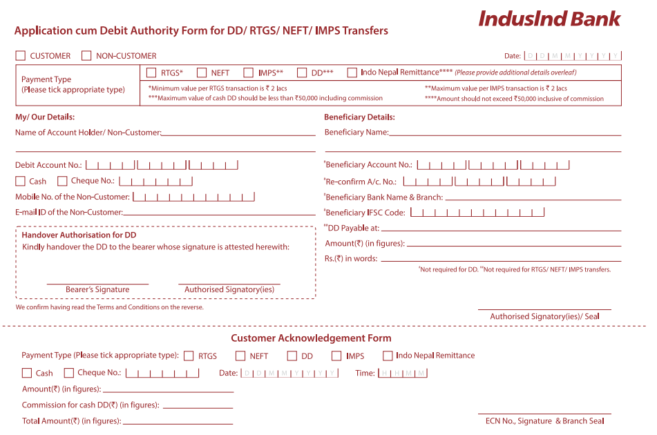 IMPS Application Form Sample