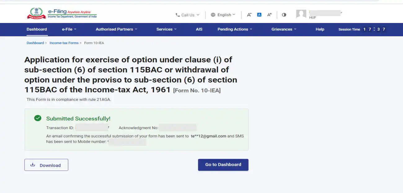 Form 10 IEA Option To Choose Old Tax Regime How To Fill And Submit 