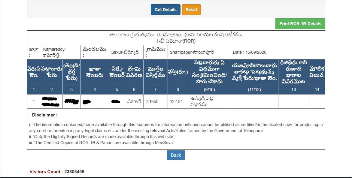 ROR Telangana