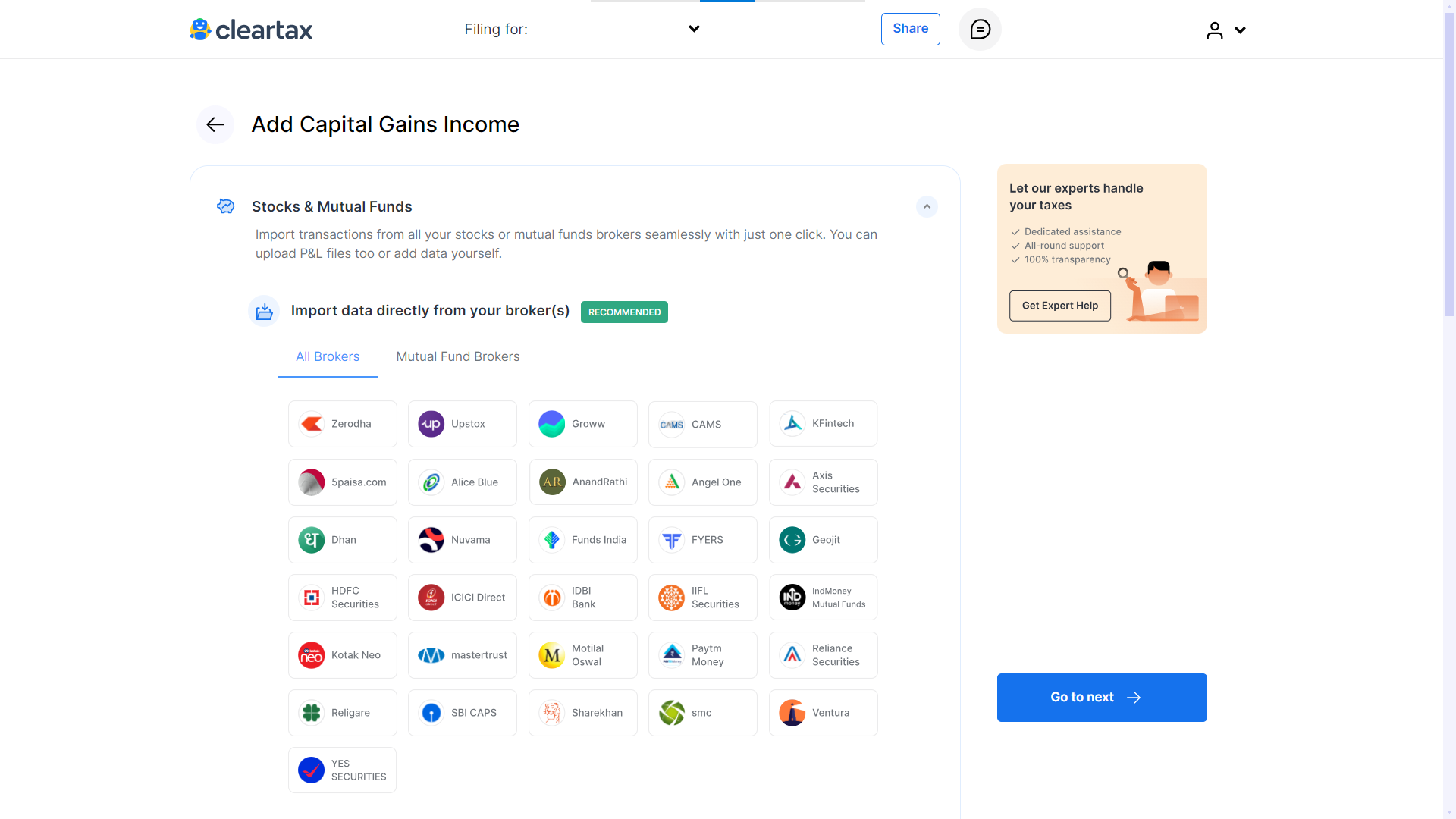 add capital gains income