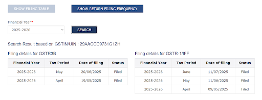 know whether the vendor/taxpayer has filed GST returns